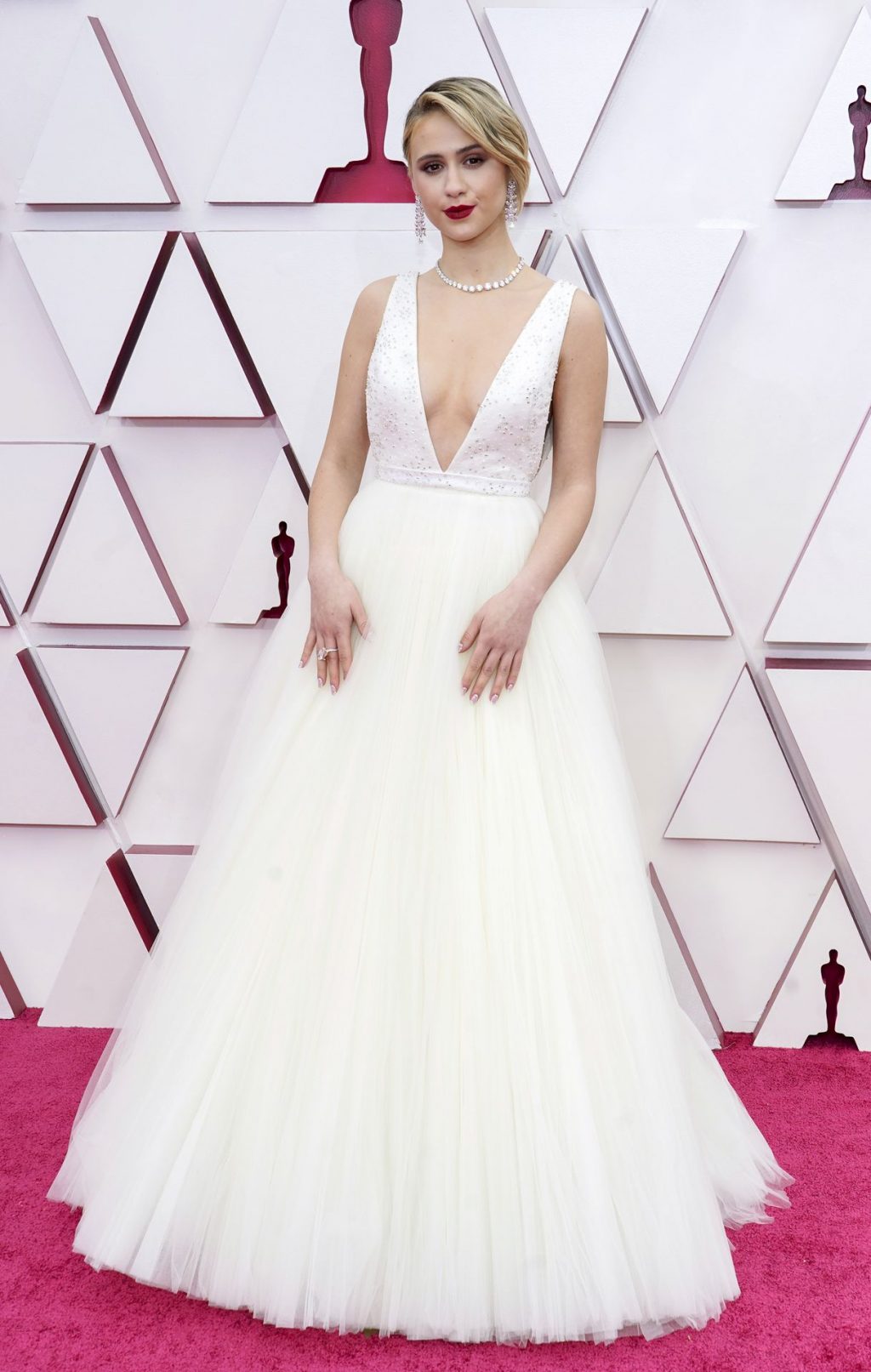 Maria Bakalova Stuns on The Red Carpet in a White Dress at The 93rd Oscars (35 Photos)