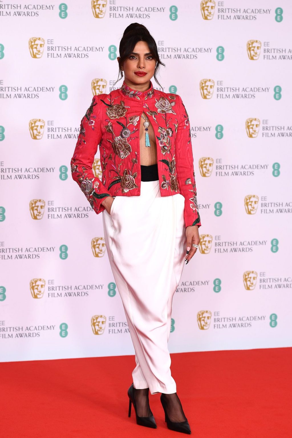 Braless Priyanka Chopra Stuns on the Red Carpet of the EE British Academy Film Awards (35 Photos)
