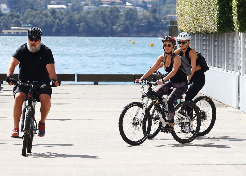 Russell Crowe is Joined on a Bike Ride by Britney Theriot and Rita Ora (27 Photos)