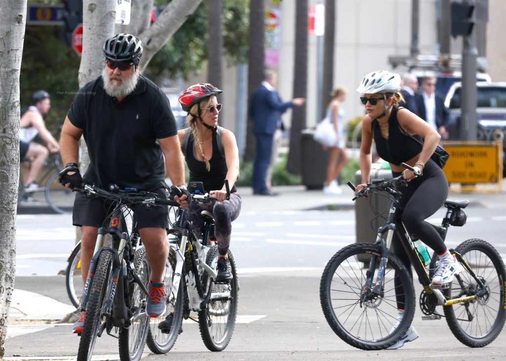 Russell Crowe is Joined on a Bike Ride by Britney Theriot and Rita Ora (27 Photos)