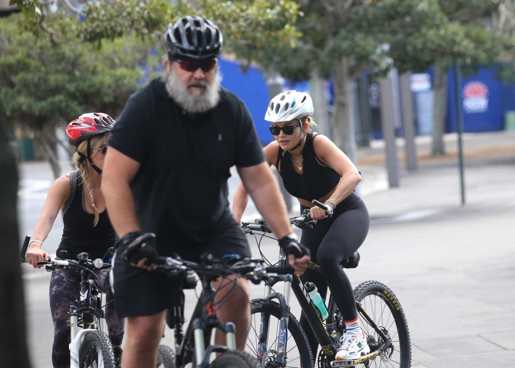 Russell Crowe is Joined on a Bike Ride by Britney Theriot and Rita Ora (27 Photos)