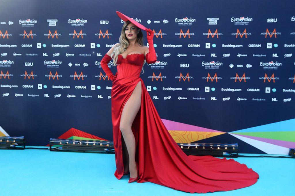 Anxhela Peristeri Stuns in a Red Dress at the 65th Eurovision Song Contest (12 Photos + Video)