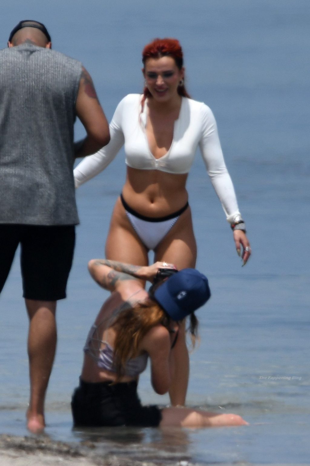 Bella Thorne Poses in a White Bikini During a Photoshoot on the Beach in Miami (54 Photos)