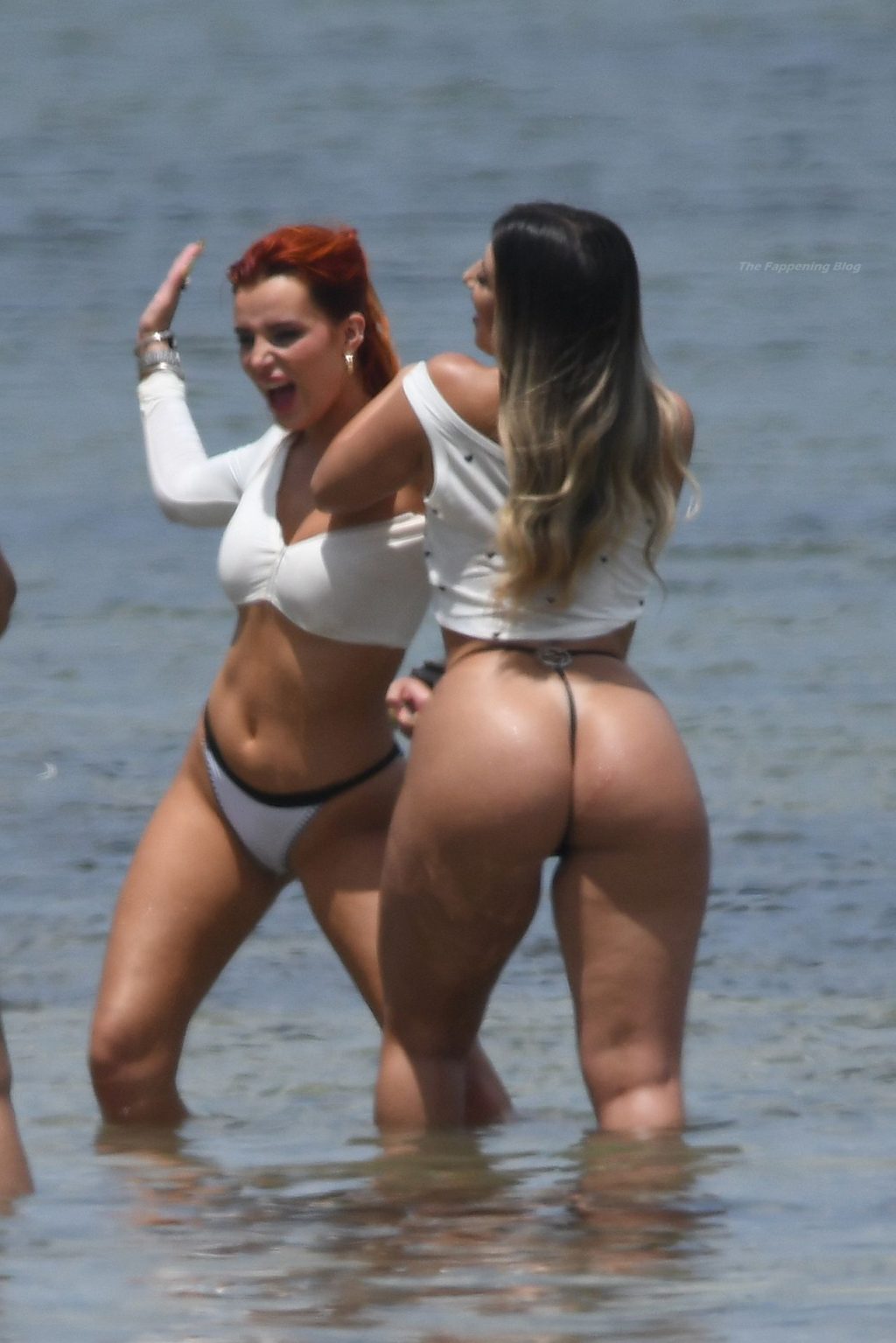 Bella Thorne Poses in a White Bikini During a Photoshoot on the Beach in Miami (54 Photos)