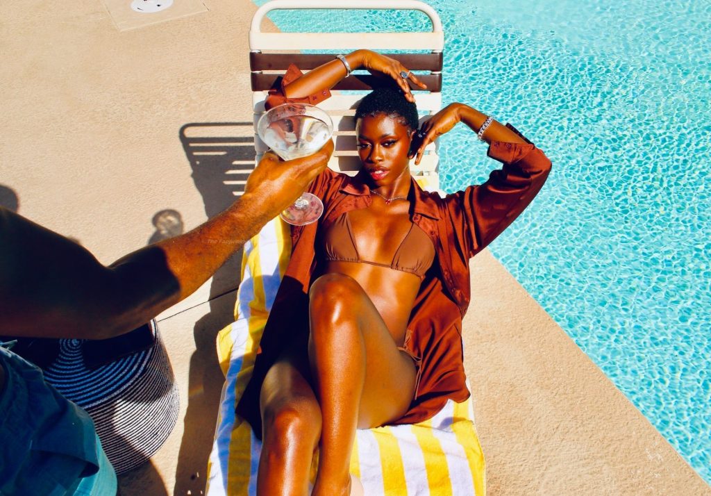 Diarra Sylla Soaks Up the Sun by the Pool in Palm Springs (38 Photos)