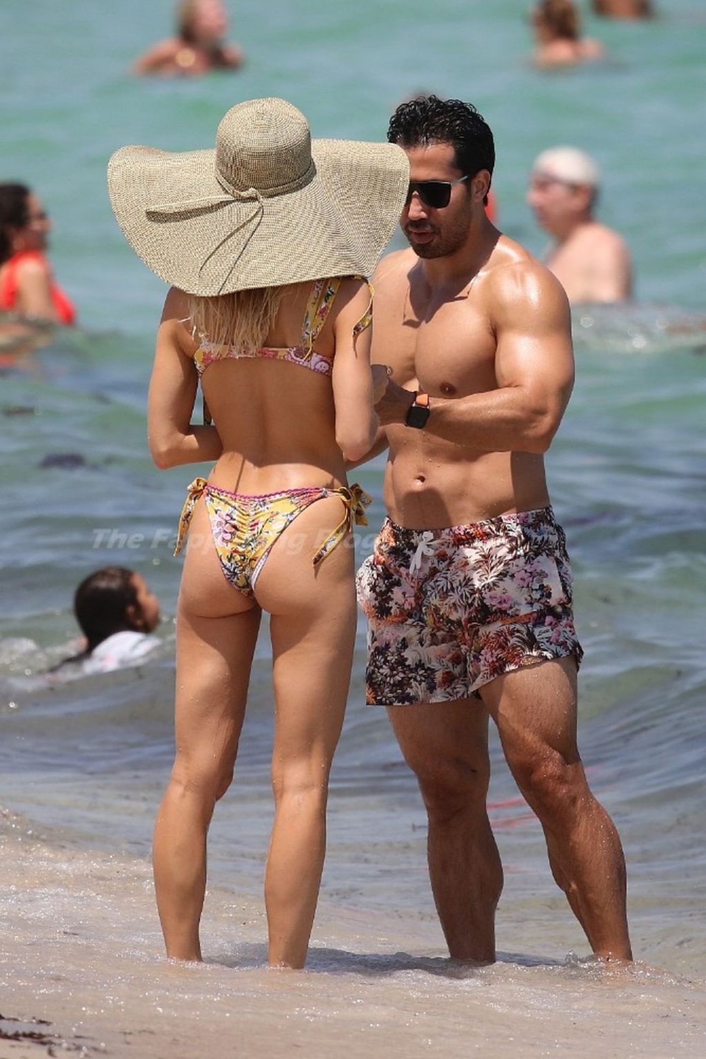 Joy Corrigan Stuns in a Floral Bikini on the Beach in Miami (22 Photos)