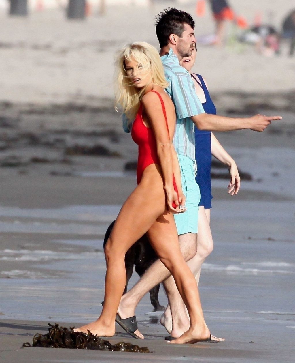 Lily James Transforms Into the Sexy 90’s Baywatch Icon Pamela Anderson on the Set in Malibu (147 Photos)