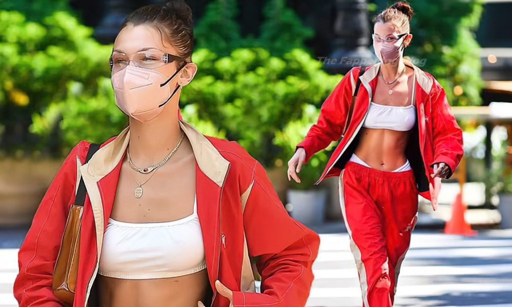 Bella Hadid Turns Heads Once Again in a Cherry Red Tracksuit (19 Photos)
