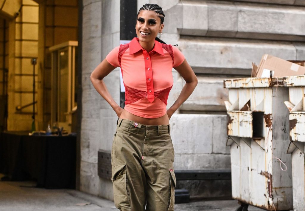Imaan Hammam is Seen Wearing a Red See-Through Shirt Outside the Marc Jacobs Show (15 Photos)
