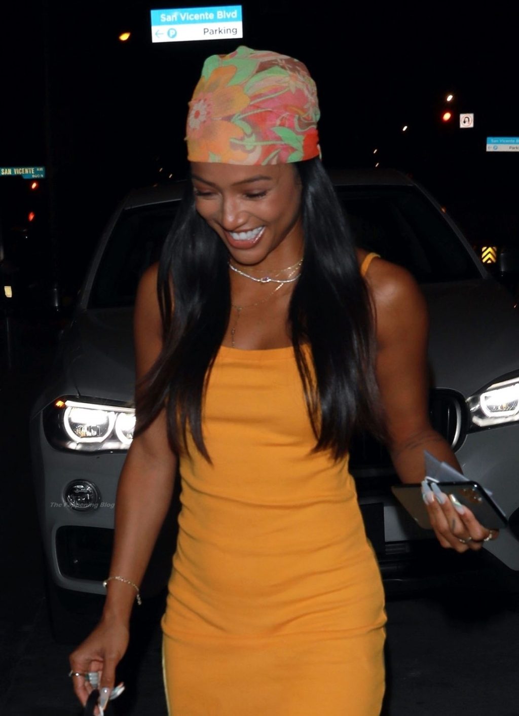 Karrueche Tran Stuns in An Orange Sherbet Dress While Out in Hollywood (41 Photos)