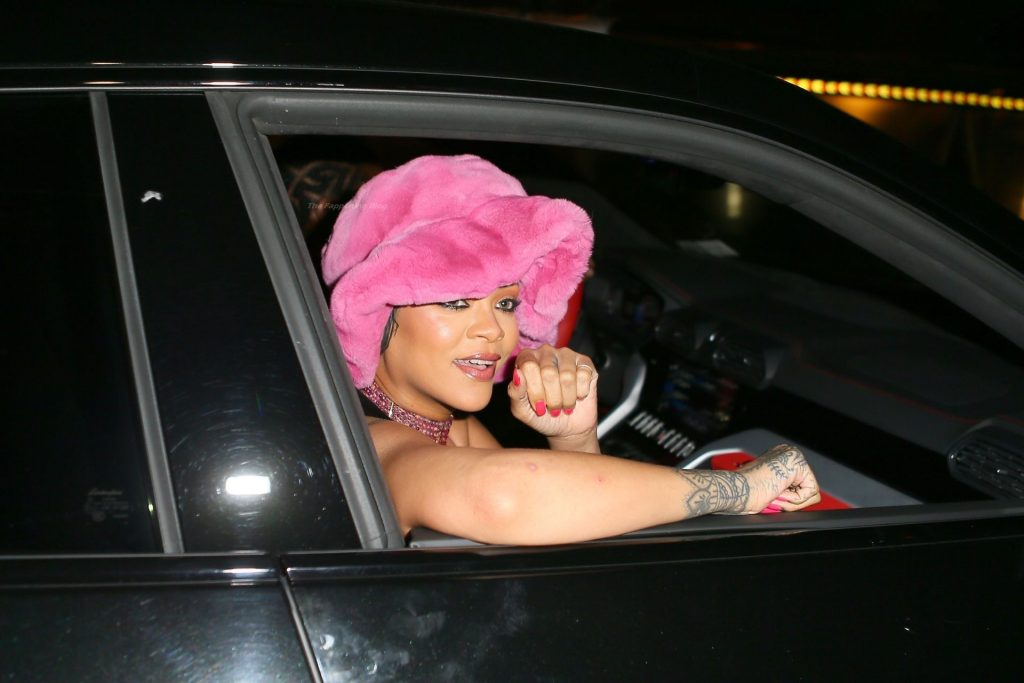 Braless Rihanna &amp; ASAP Rocky Head to Barcade (25 Photos)