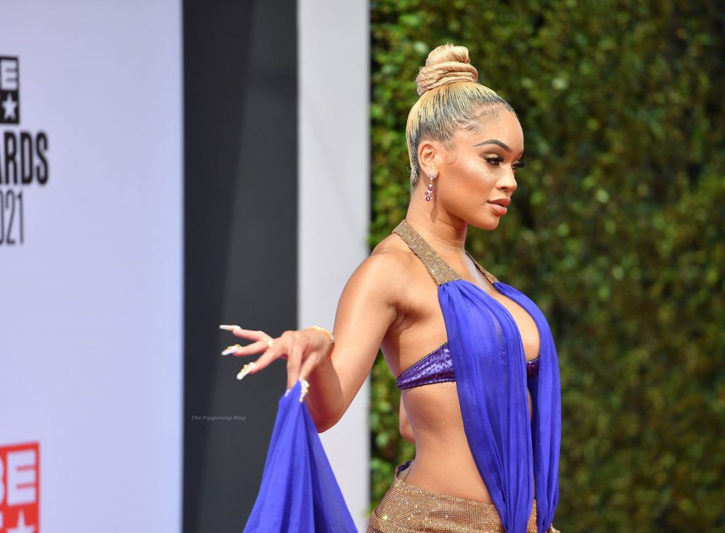 Saweetie Stuns in a Blue Dress at the BET Awards (12 Photos)