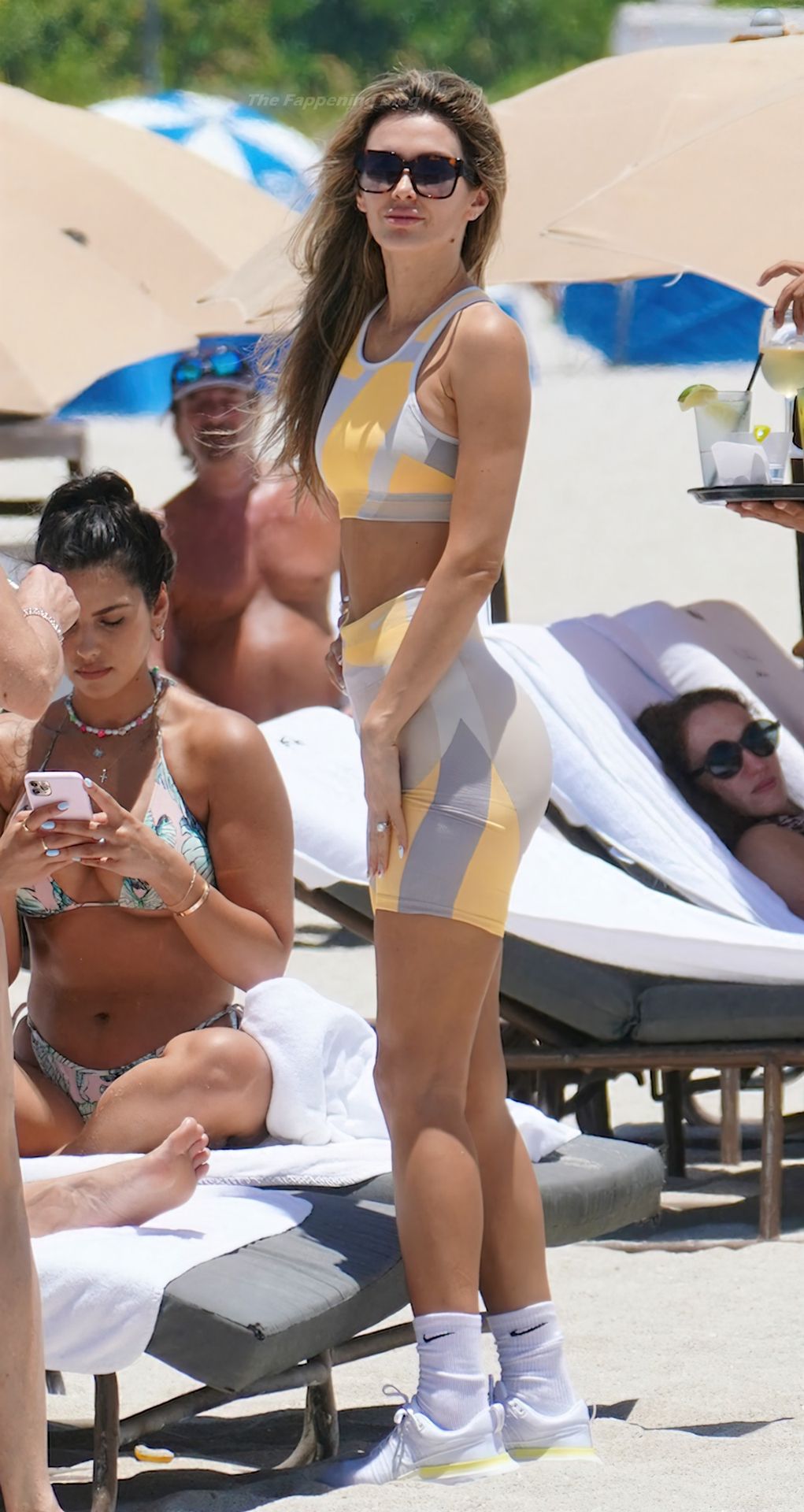 Tika Camaj is Seen in a Nike Crop Top and Shorts at the Beach in Miami (18 Photos)