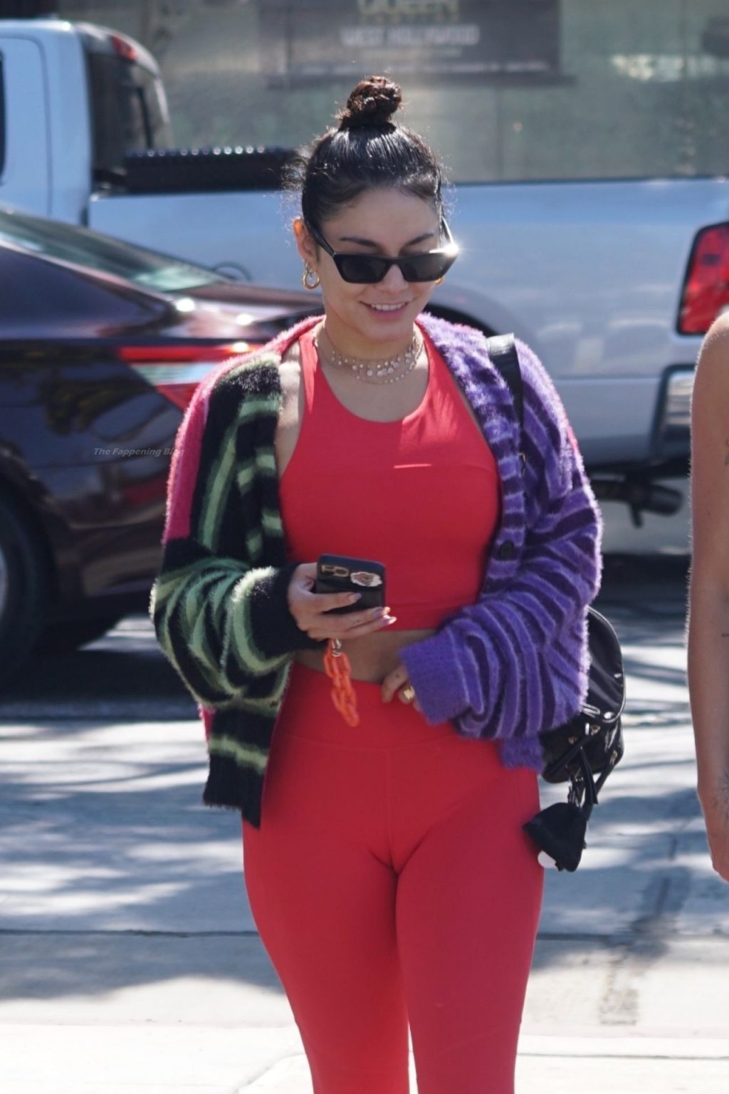 Vanessa Hudgens Arrives Red Hot For a Workout at Dogpound (9 Photos)