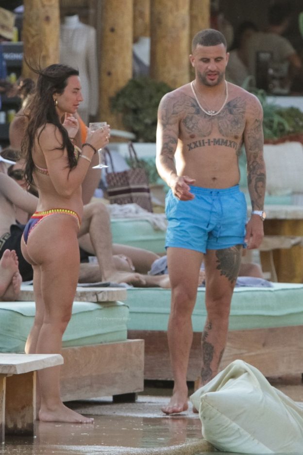 Kyle Walker And Annie Kilner Are Seen Chilling Out At Santanna Mykonos X