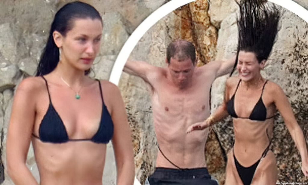 Bella Hadid Shows Off Her Svelte Physique Wearing a Black Bikini Out On Holiday at Eden Roc (46 Photos)