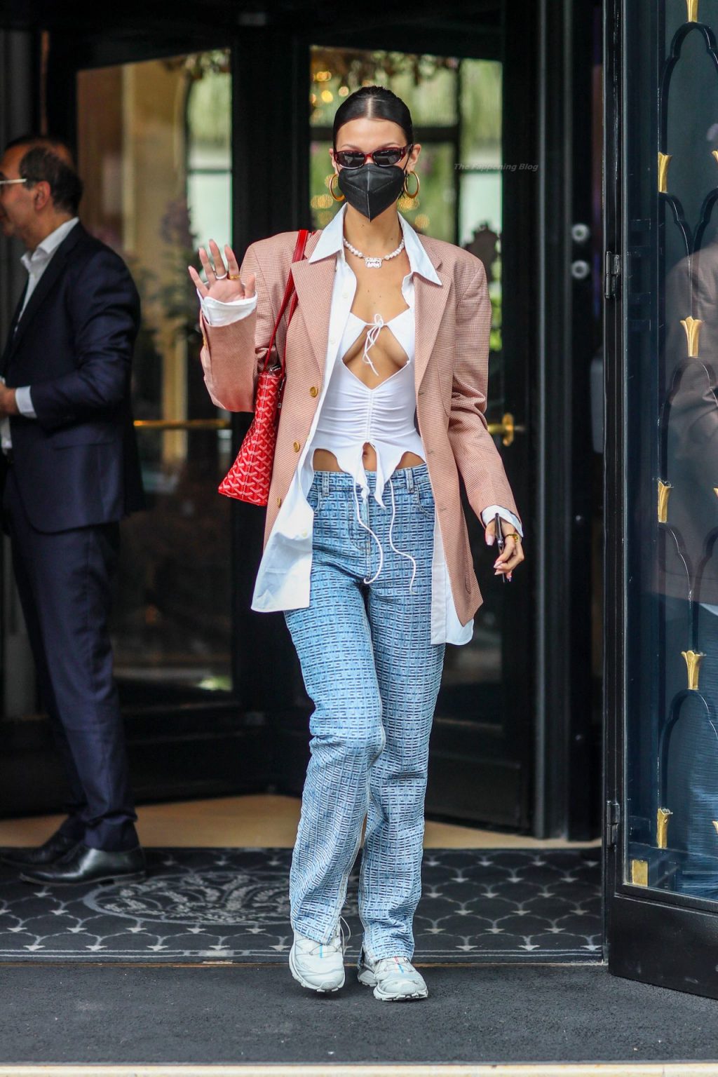 Braless Bella Hadid Steps Out of the George V Hotel With a Friend (51 Photos)