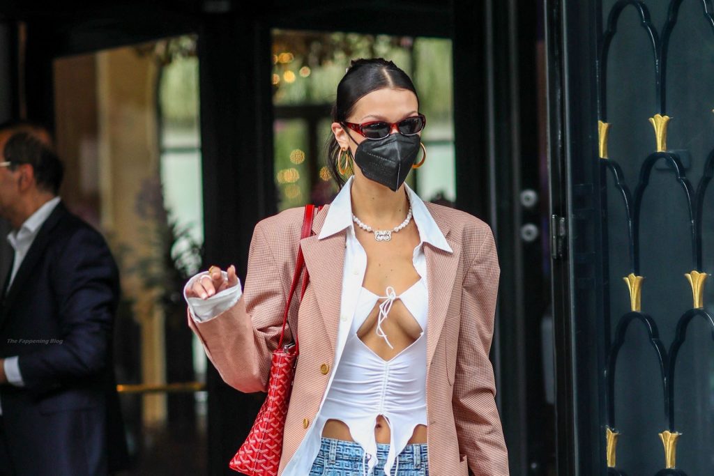Braless Bella Hadid Steps Out of the George V Hotel With a Friend (51 Photos)