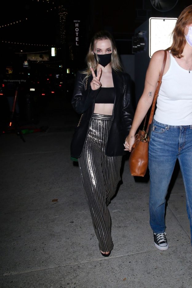 Braless Dove Cameron Is Seen In A See Through Top Leaving Valentina Cys Show 12 Photos 