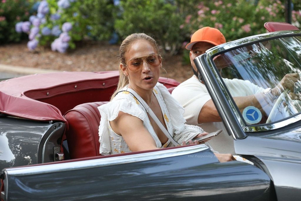 Jennifer Lopez Wears a Plunging Summer Dress Shopping in The Hamptons (45 Photos)