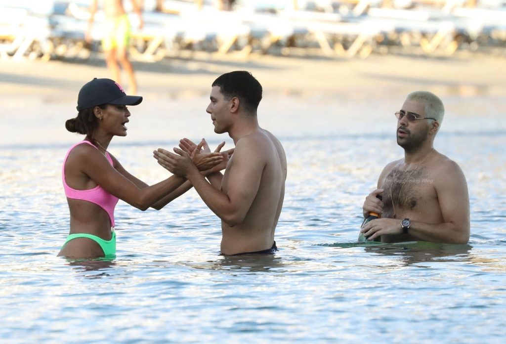 Joan Smalls &amp; James Harden Enjoy a Beach Party on Their Holidays in Mykonos (40 Photos)