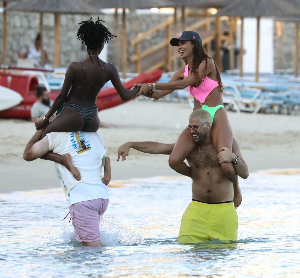 Joan Smalls &amp; James Harden Enjoy a Beach Party on Their Holidays in Mykonos (40 Photos)