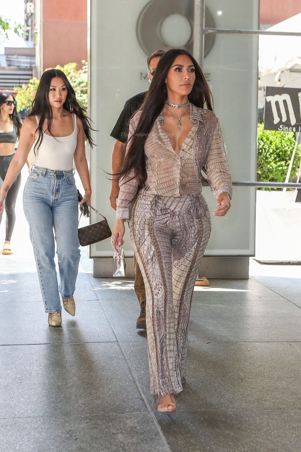Kim Kardashian Goes Braless in Head to Toe Snakeskin as She is Spotted on Surprise Trip to NYC (22 Photos)