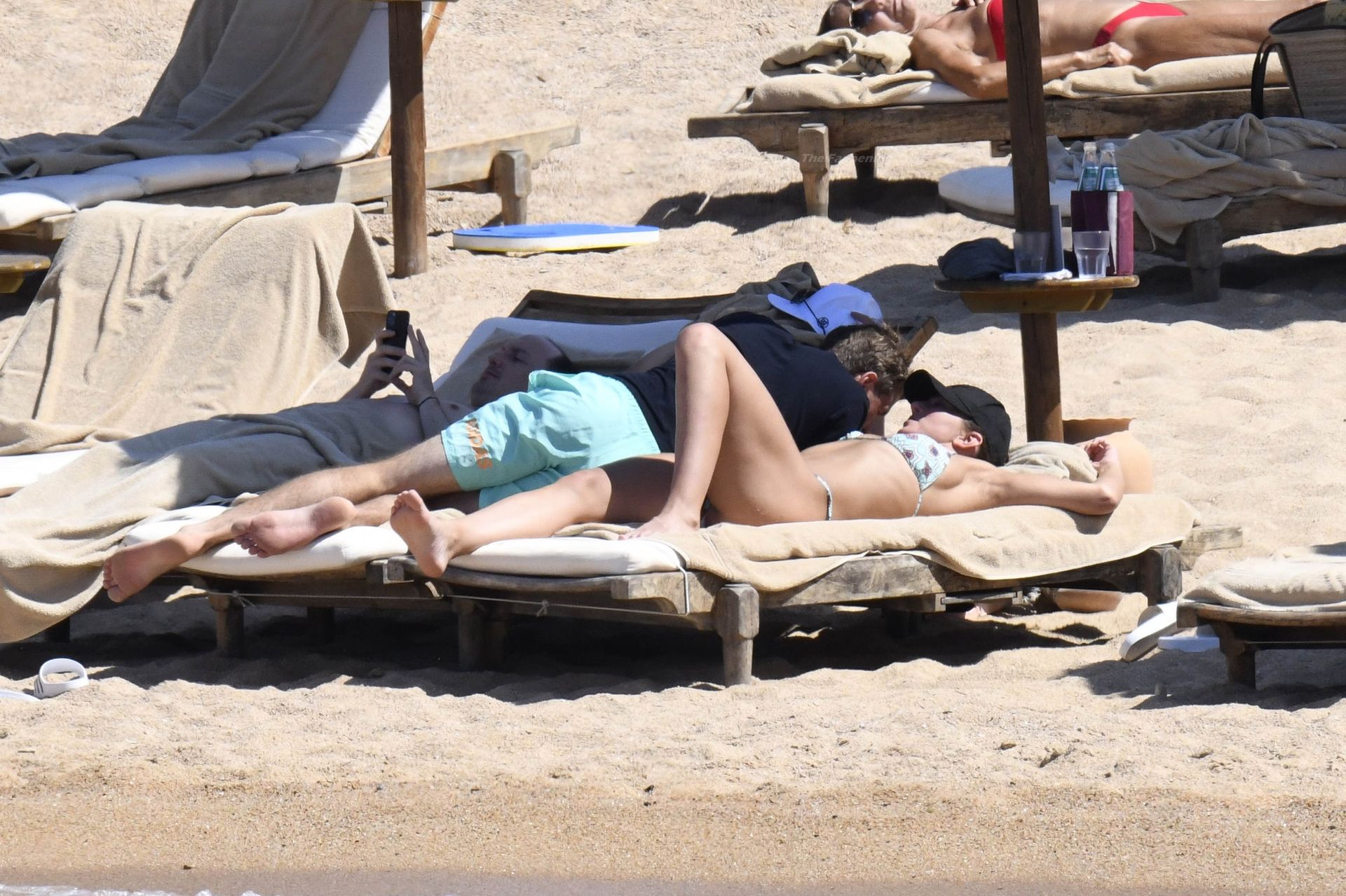 Thomas Müller (Bayern Munchen player) is seen enjoying holidays in Sardinia...
