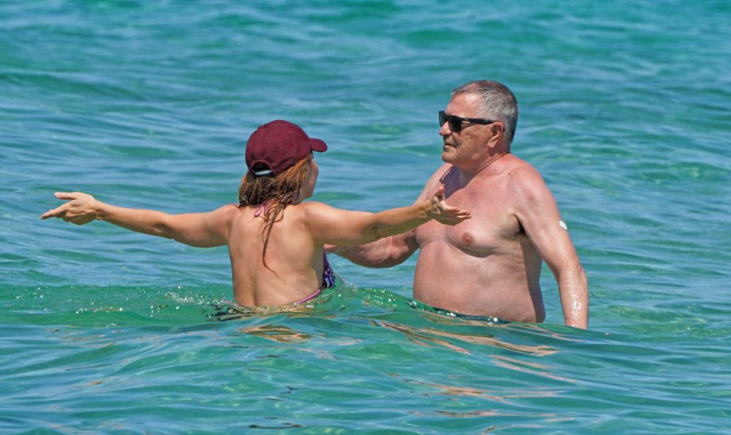Lola Marois &amp; Jean-Marie Bigard are Seen Swimming in Saint Tropez (19 Photos)
