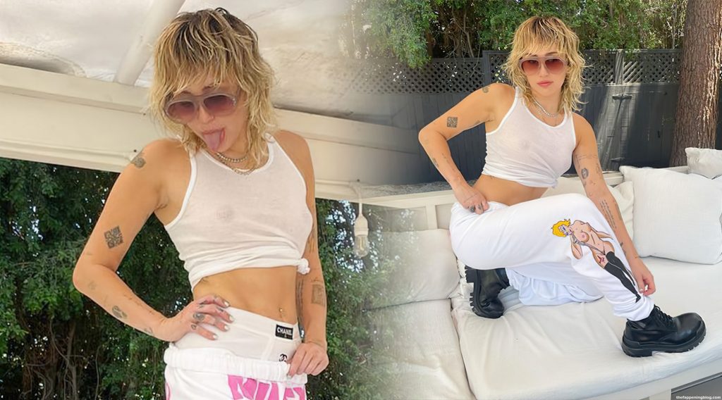 Miley Cyrus Shows Off Her Nude Tits (7 Photos)