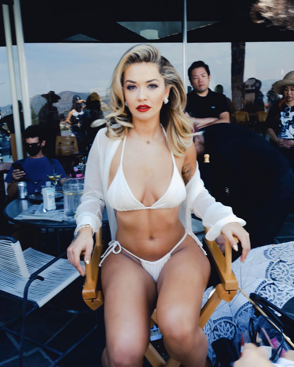 Rita Ora Flaunts Her Sexy Body in a White Bikini (10 Photos + Video)