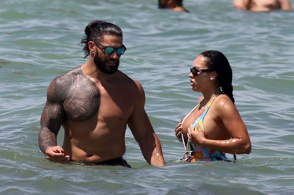 Roman Reigns &amp; Galina Becker Hit the Beach in Miami (18 Photos)