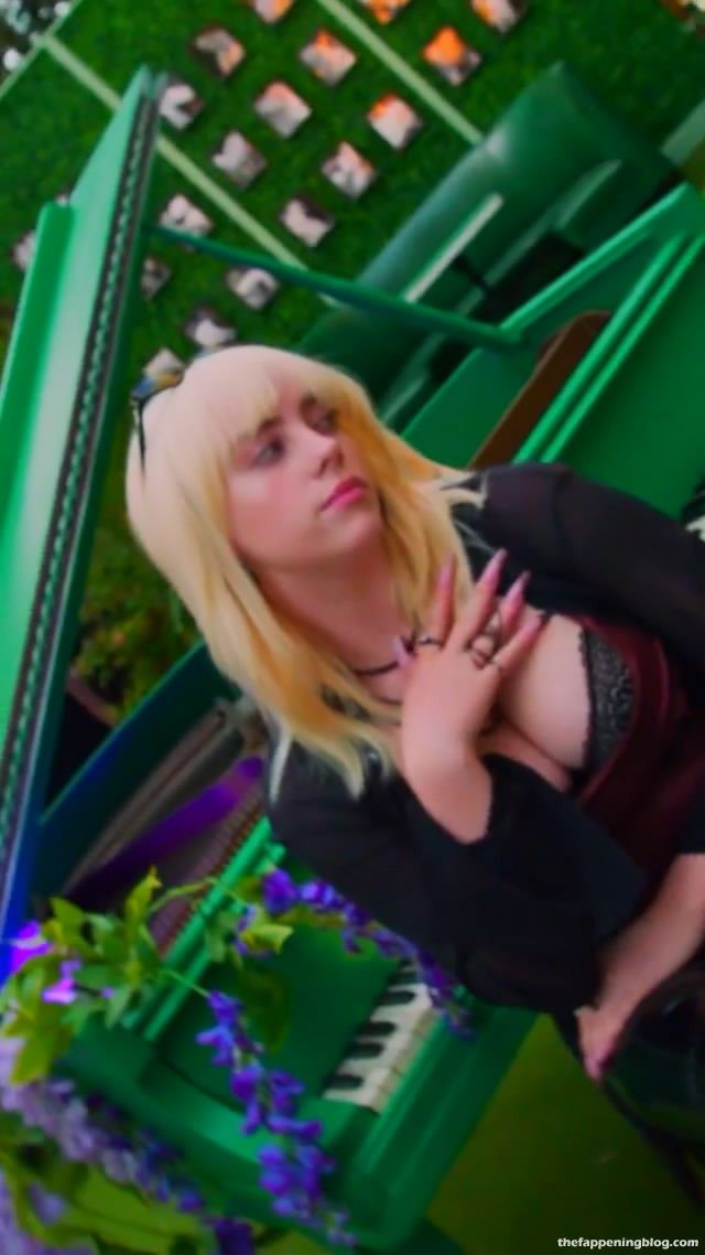 Billie Eilish Bounces Her Big Boobs in a Lace Bra at The Party (18 Pics + Videos)