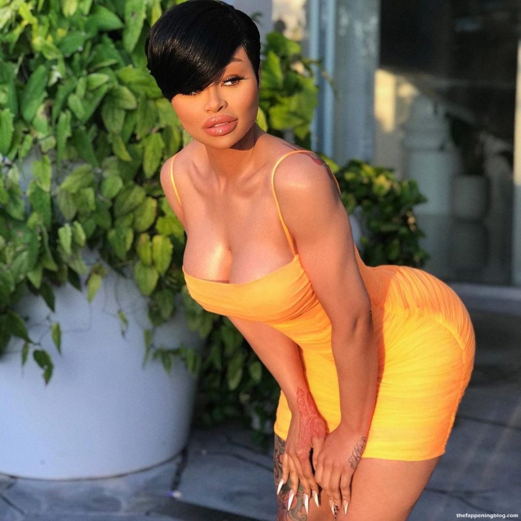 Blac Chyna Looks Great in a Yellow Dress (4 Photos)