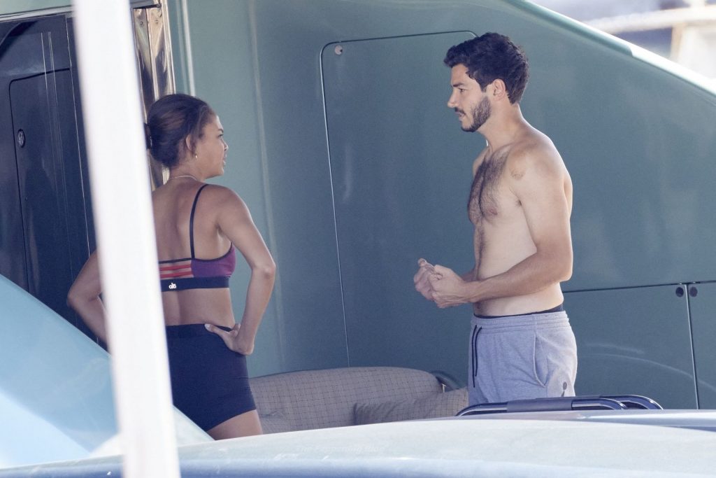 Joan Smalls &amp; Henry Junior Work Out Together on Their Boat in the Port of Saint-Tropez (28 Photos)
