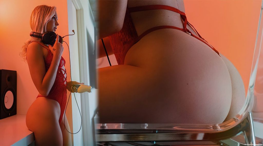 Jordyn Jones Look Sexy in Red Lingerie (10 Photos + Video)
