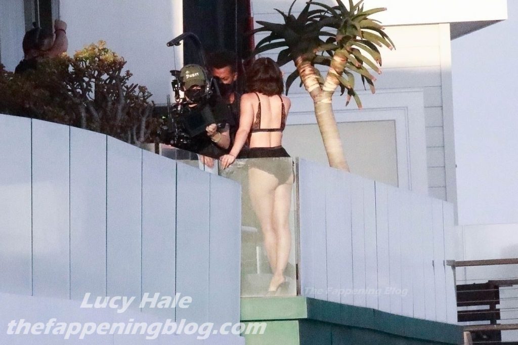 Lucy Hale Models Sexy Black Lingerie on a Beachfront Balcony in Malibu (96 Photos)