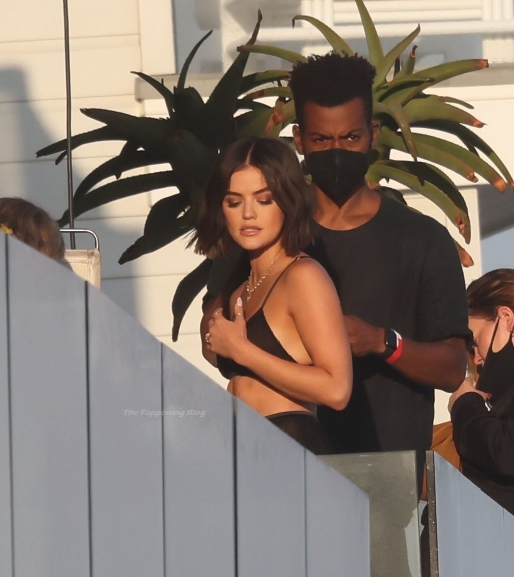 Lucy Hale Models Sexy Black Lingerie on a Beachfront Balcony in Malibu (98 Photos) [Updated]