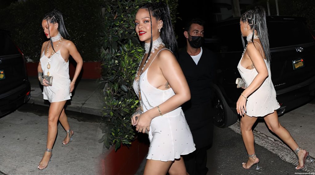 Rihanna Goes Braless as She Heads Out for Dinner in Santa Monica (32 Photos) [Updated]