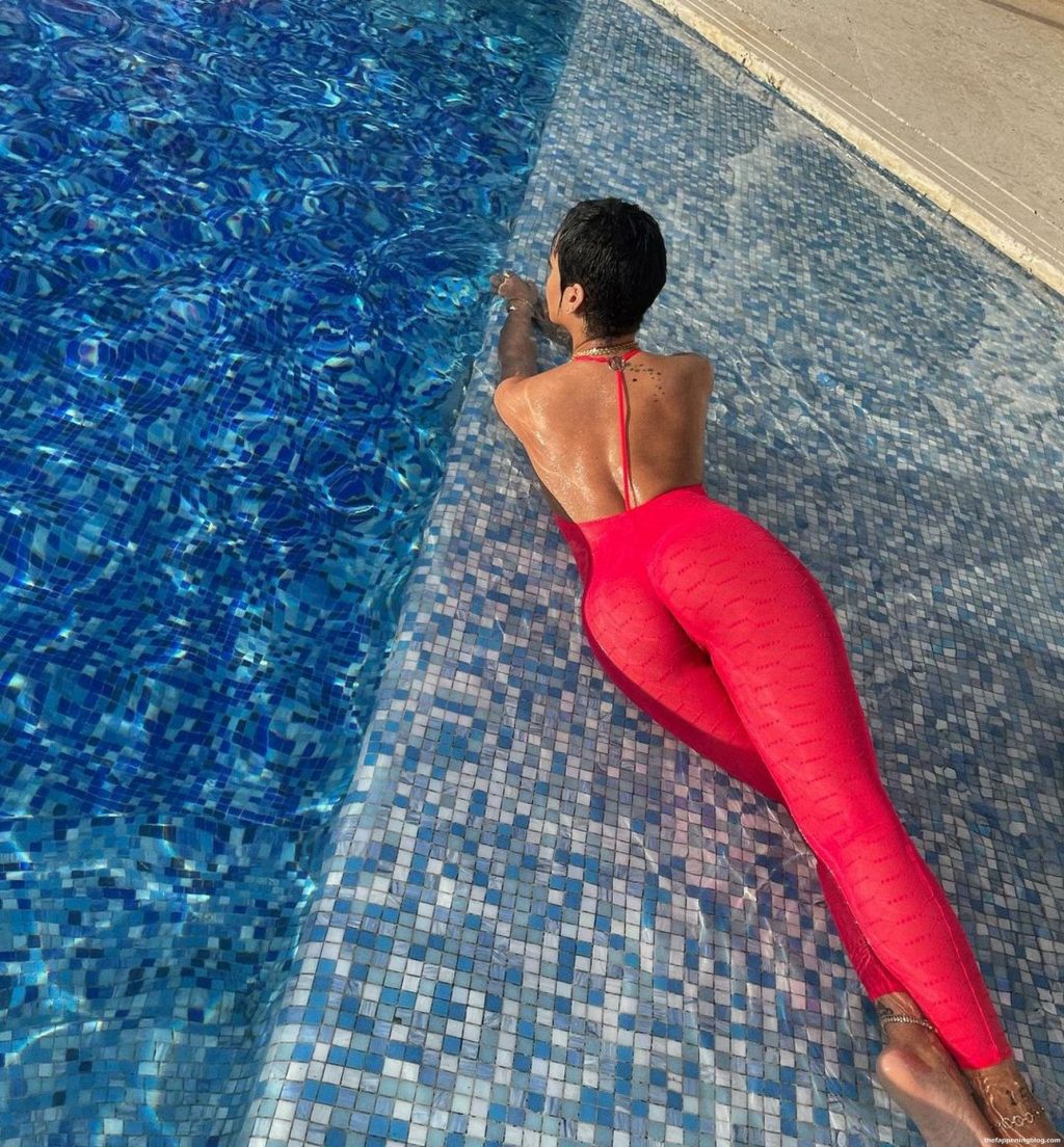 Rihanna Shows Off Her Sexy Body in the Pool (16 Photos)