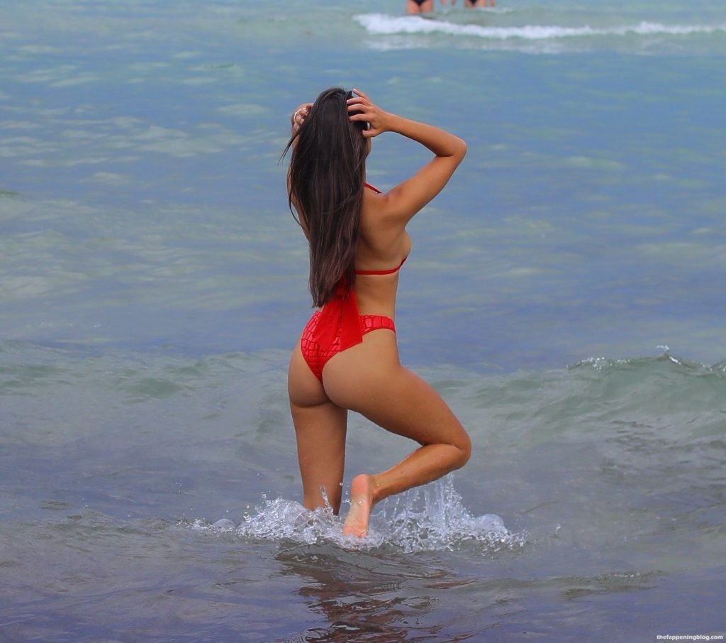 Tao Wickrath Stuns in an All Red Bikini as She Takes a Dip in the Water in Miami (25 Photos)