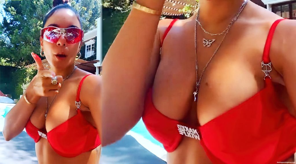 Vanessa Hudgens Looks Hot in a Red Bikini (6 Pics + Video)