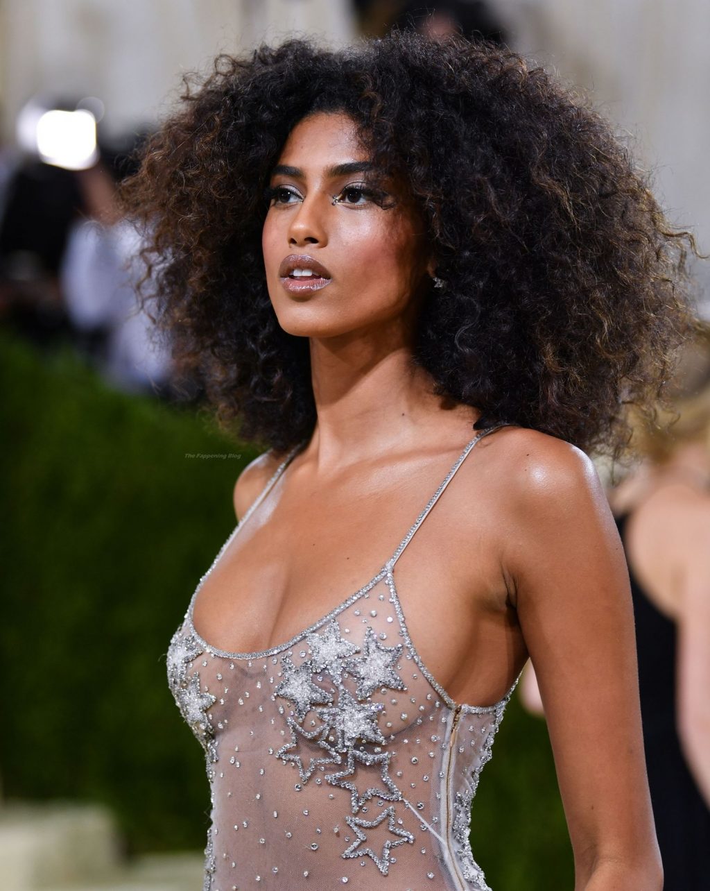 Imaan Hammam Poses in a See-Through Dress at the 2021 Met Gala in NYC (13 Photos) [Updated]