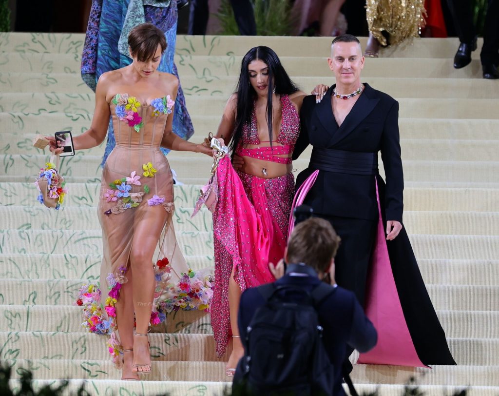 Lourdes Leon Proudly Shows Off Her Armpit Hair and Abs in a Pink Studded Dress at the 2021 Met Gala (70 Photos)