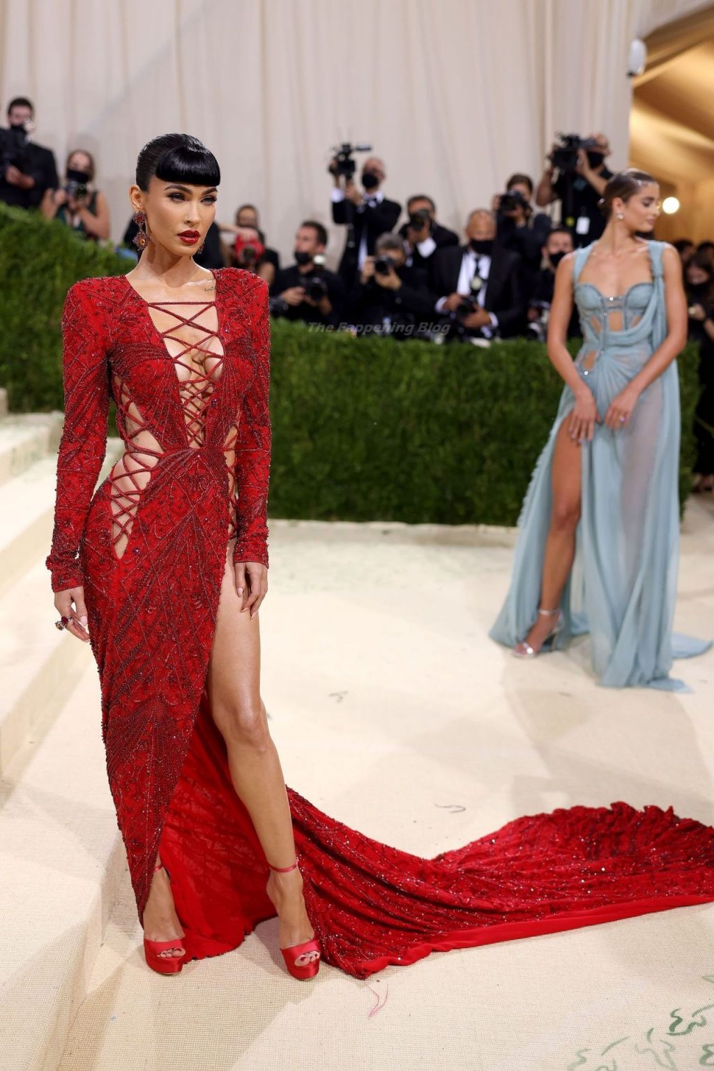 Megan Fox Looks Sexy in Red at the 2021 Met Gala in NYC (148 Photos) [Updated]