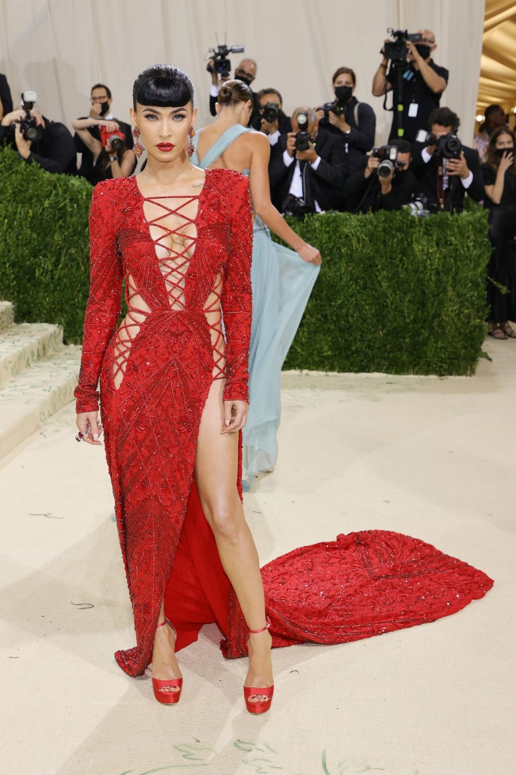 Megan Fox Looks Sexy in Red at the 2021 Met Gala in NYC (26 Photos)