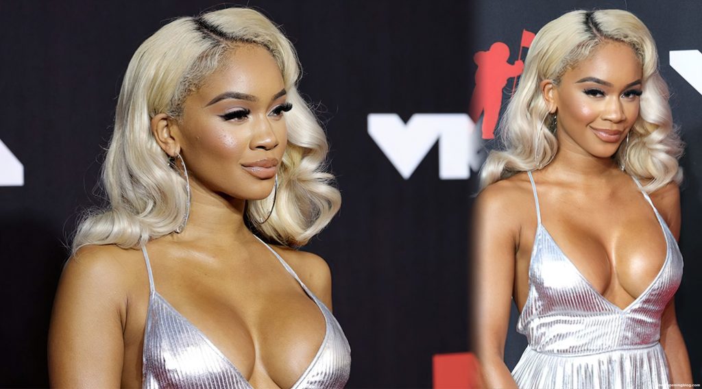 Saweetie Scintillates in a Silver Dress on MTV Video Music Awards 2021 Red Carpet (26 Photos)