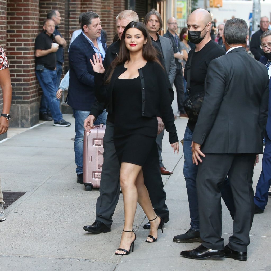 Leggy Selena Gomez Arrives at The Tonight Show with Stephen Colbert in NYC (48 Photos)
