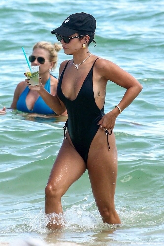 Vanessa Hudgens Shows Off Her Sensational Curves in a Black One-Piece Swimsuit (79 Photos)