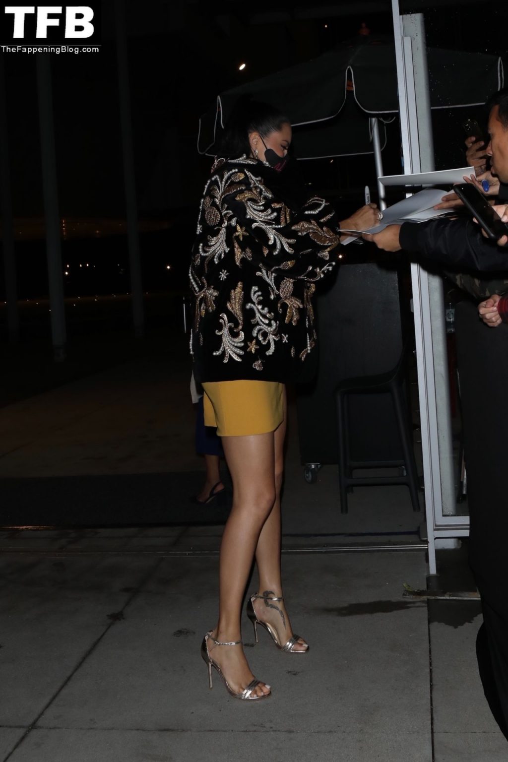 Adriana Lima Showcases Her Model Legs in Yellow and Gold Mini Dress (70 New Photos)
